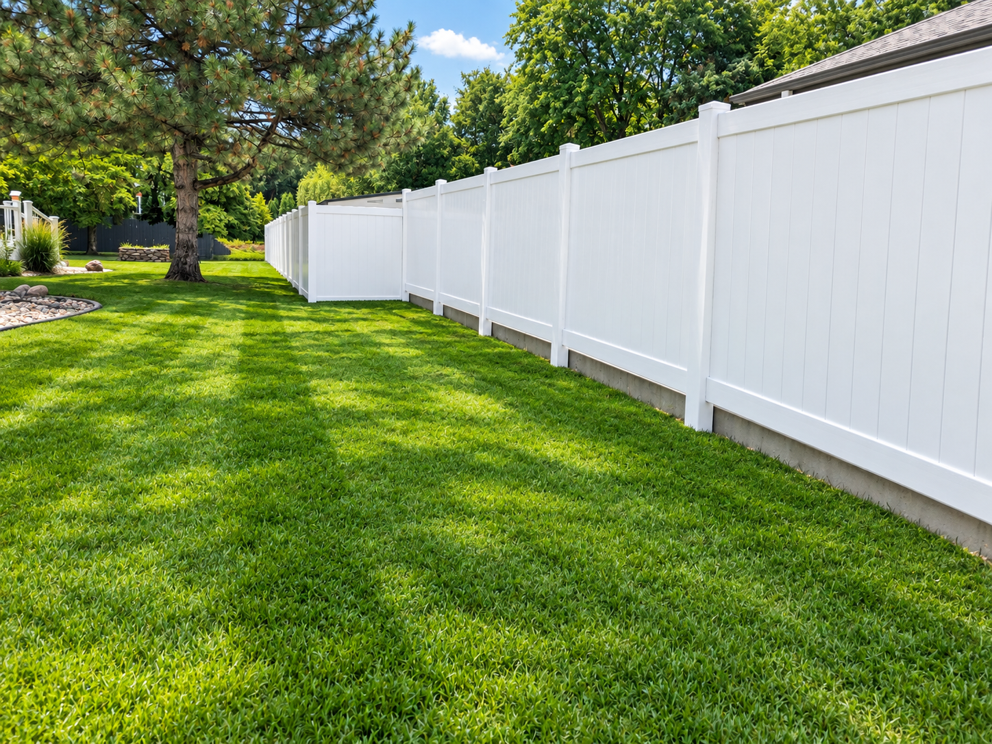 Fence panels racked to follow grade changes