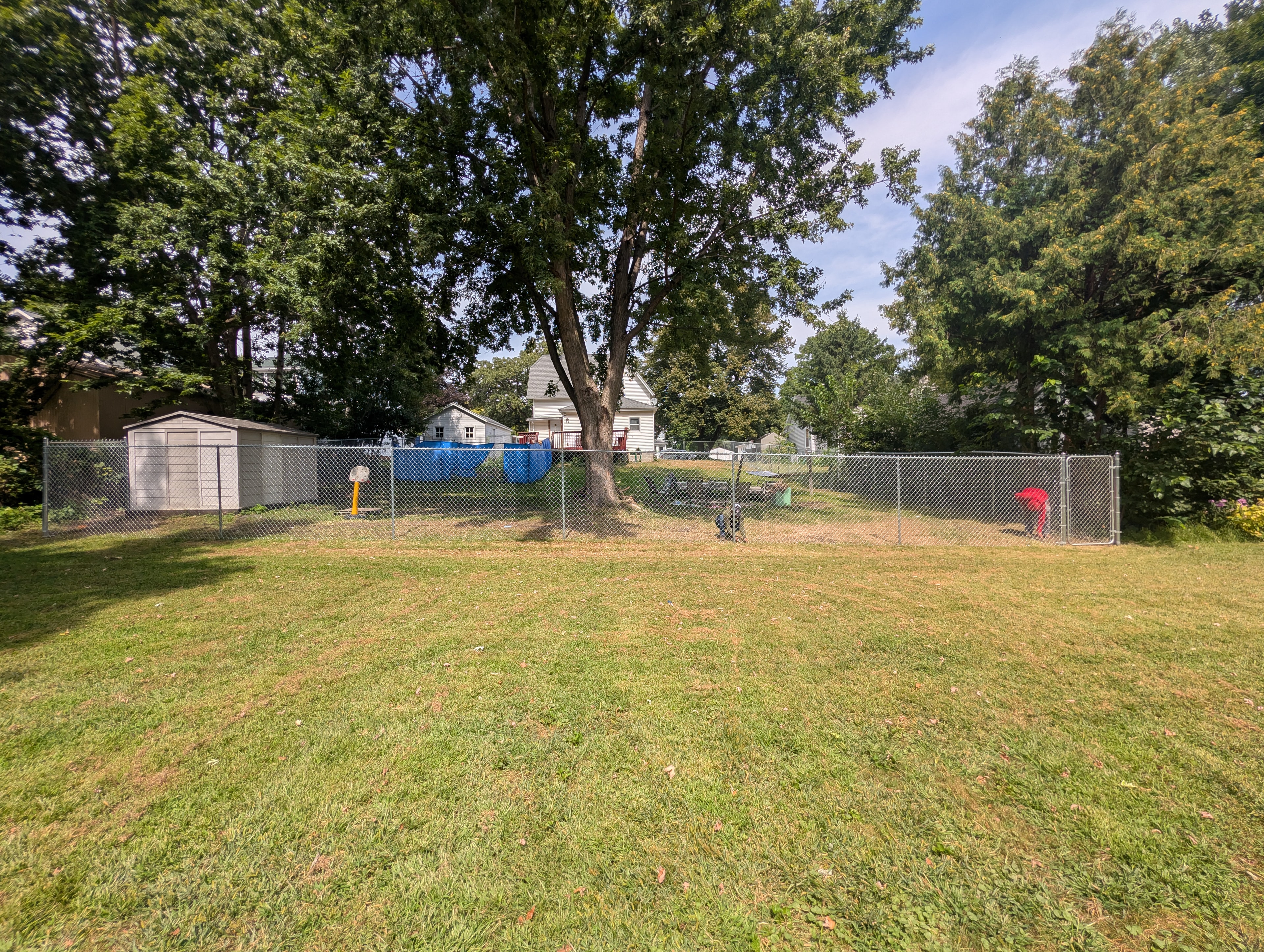 Completed secured backyard fence in Waseca, Minnesota